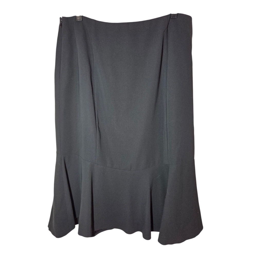 Style & Co‎ Black Officewear/Dressy Ruffle Hem Midi Skirt 12 (34x28)